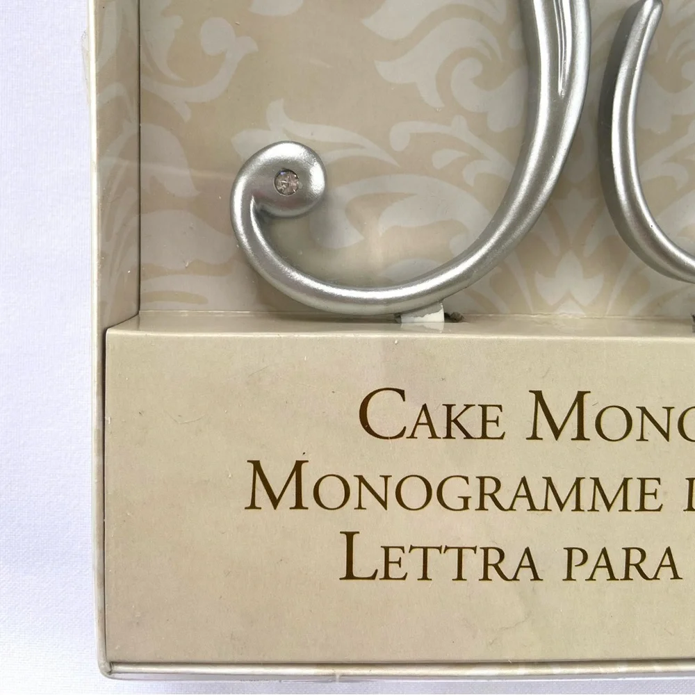 Lillian Rose Silver Letter B Rhinestone Cake Topper Monogram 5.5
